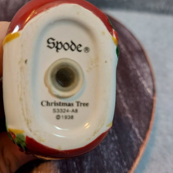 Spode Christmas Tree Figural Salt & Pepper Shakers 2.5" Ceramic Collectible Set - Picture 15 of 15